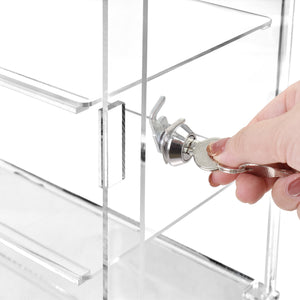 Lockable Showcase Rotating Acrylic Display case w/3 Removable Shelves