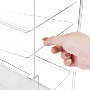 Lockable Showcase Rotating Acrylic Display case w/3 Removable Shelves