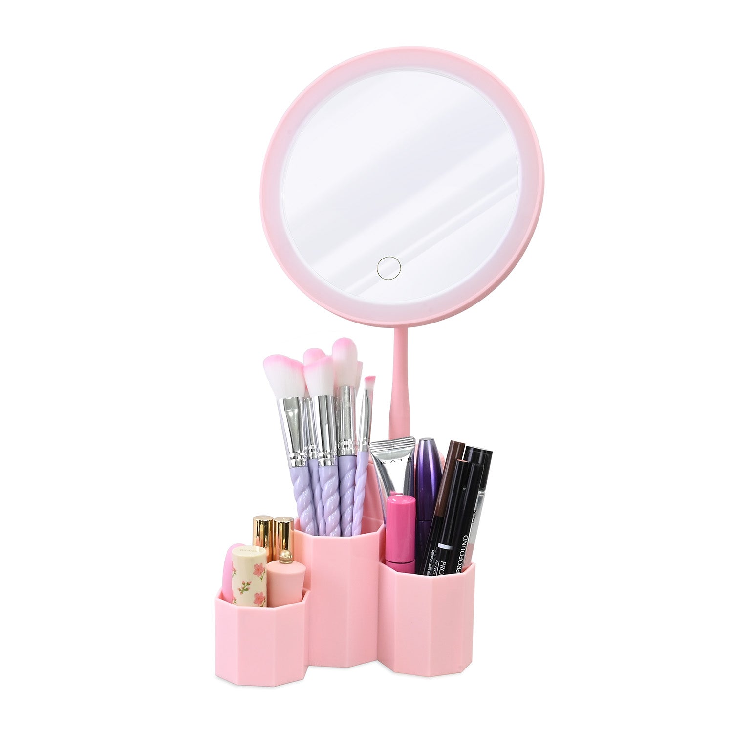 Ikee Design® Lighted Makeup Mirror With Storage  With 3 Color Light 