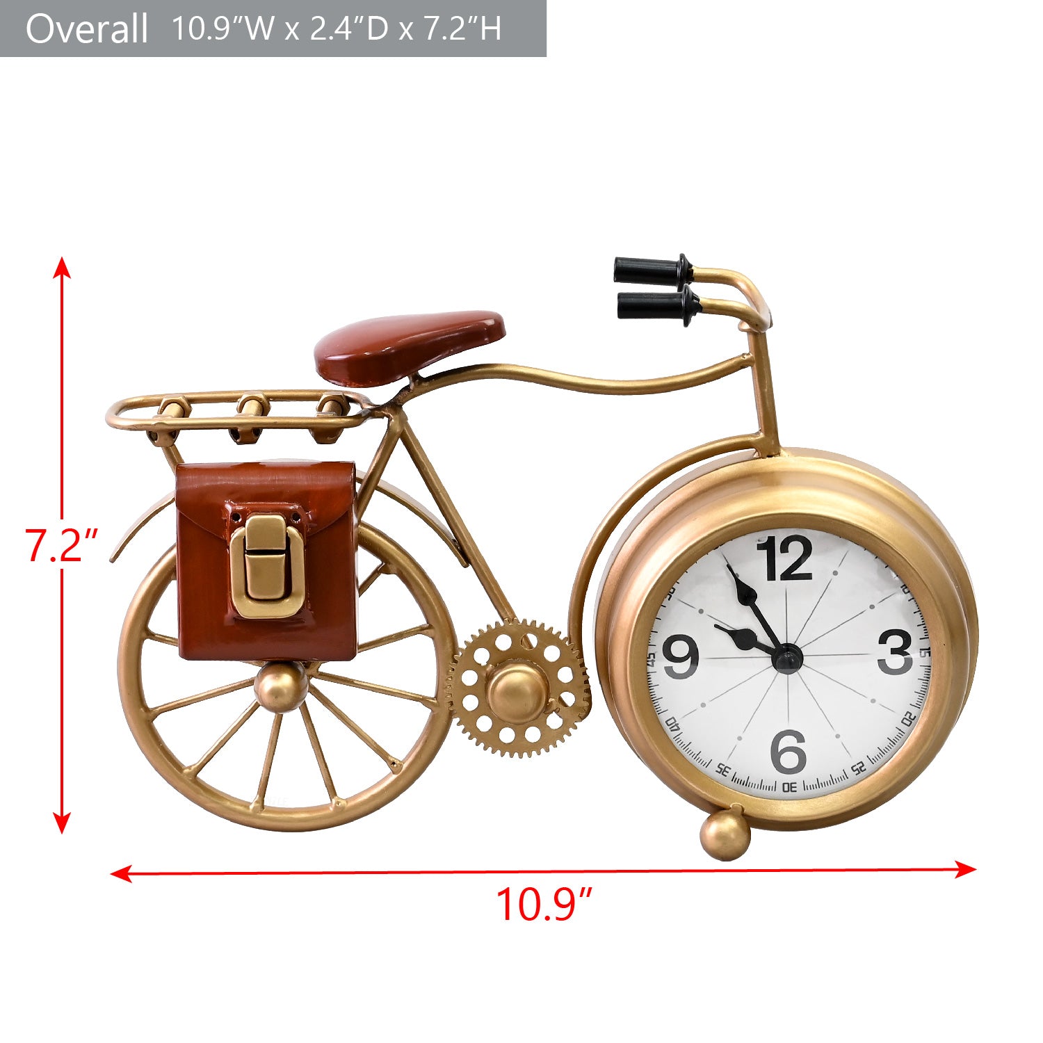 Ikee Design® Bicycle Office Desk Clock ,Perfect for Room Decor, Ideal for Small Desk