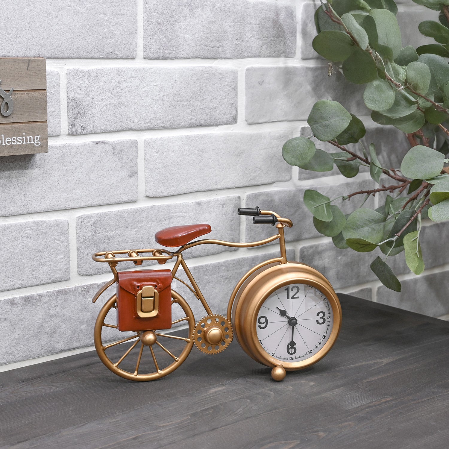 Ikee Design® Bicycle Office Desk Clock ,Perfect for Room Decor, Ideal for Small Desk