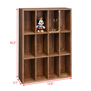 Wall Mounted Wooden Mountable 12 Compartments Shelf