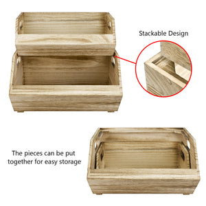IKEE DESIGN®: 2 Pcs Set Wooden Storage Bin Boxes