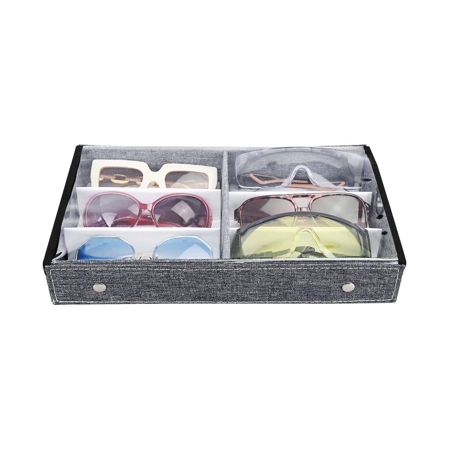 Ikee Design® Large 6 Slot Eyewear Storage Organizer Box Display Case Holder