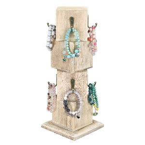 Rustic Farmhouse Display Rack with 8 hooks for Jewelry, Keychains, Bracelets, Accessories