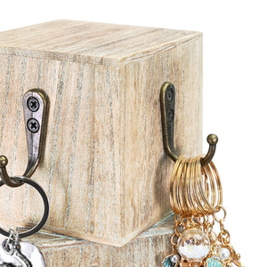 Rustic Farmhouse Display Rack with 8 hooks for Jewelry, Keychains, Bracelets, Accessories