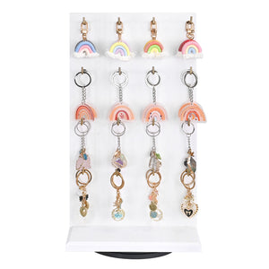 #WD5062L Two-Sided Wooden Jewelry Display Stand with 32 Hooks