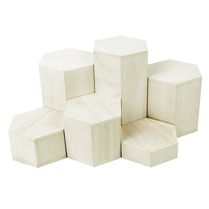 Ikee Design® Wooden 6 Pcs Hexagon Risers for Jewelry Accessories