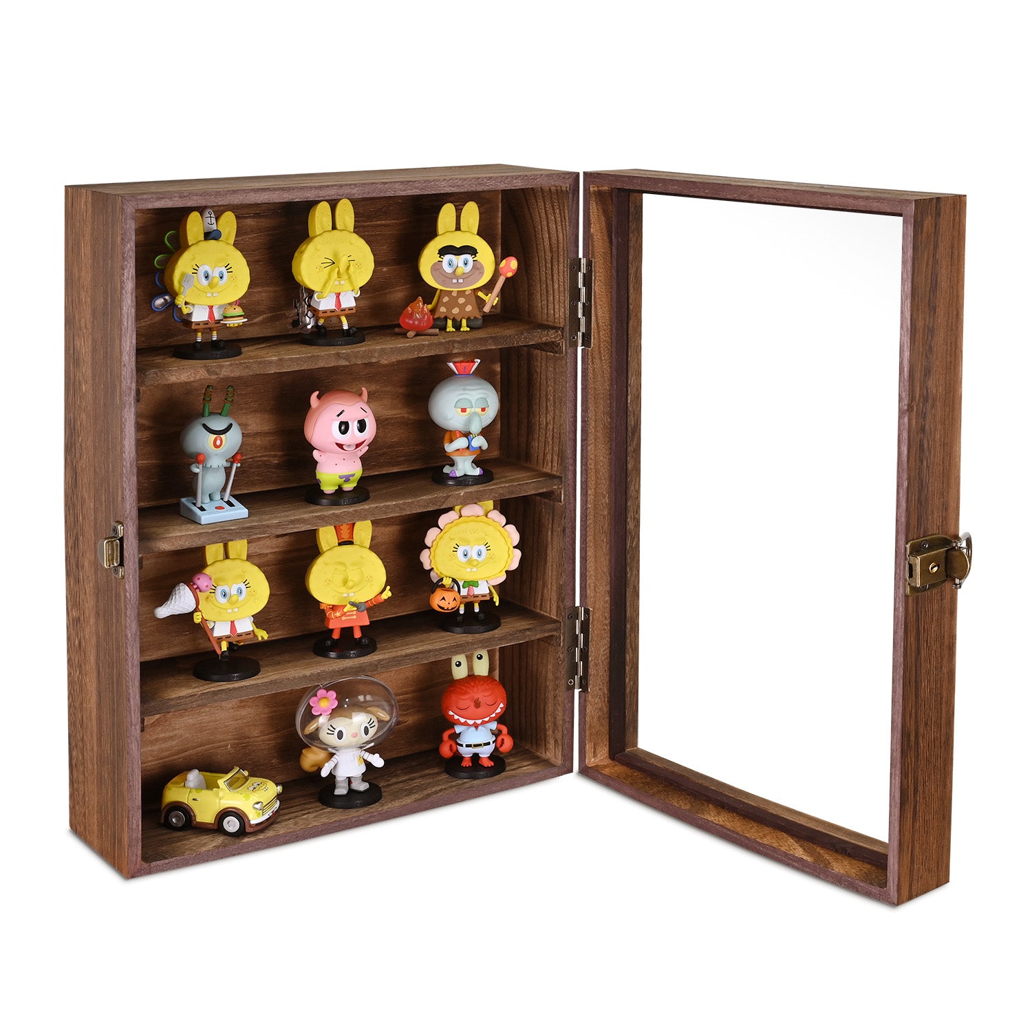 Wall Mounted Collectible Display Case with a Lock and Key