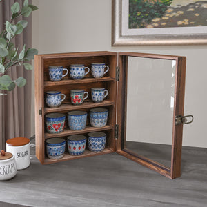 Wall Mounted Collectible Display Case with a Lock and Key