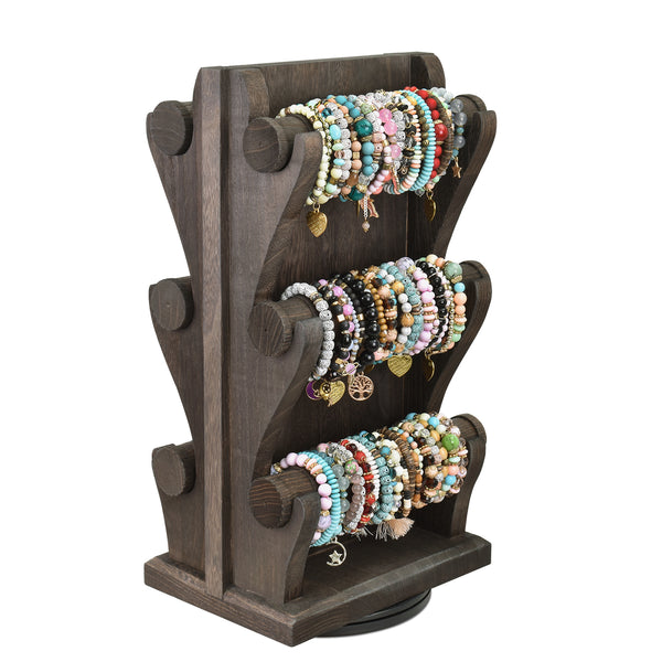 Triple Bracelet Holder Jewelry Display Stand Watch Bangle Bar Necklace  Storage O