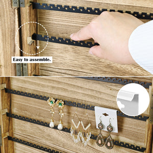 Portable Wooden Earring Display with 100pcs earring cards, Jewelry Display Case for Selling