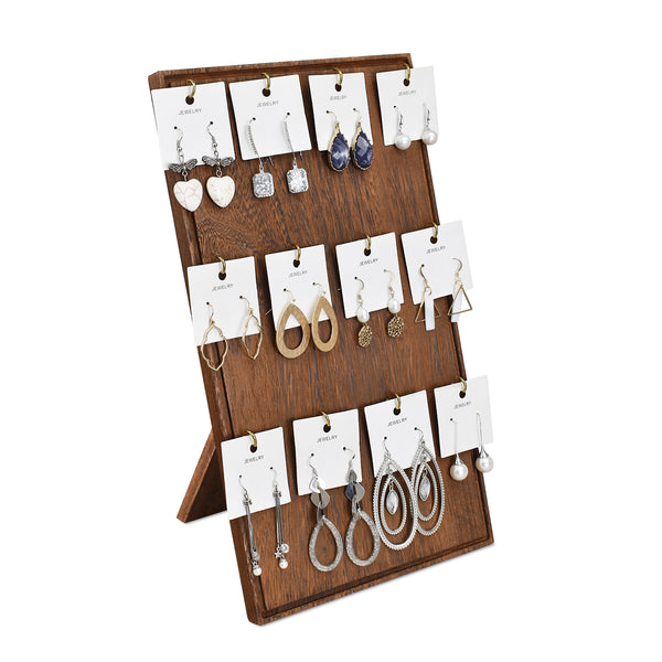 NBEADS Natural Wood Earring Display Stands, 6 Slots Wood Earring Card  Holder Jewelry Earring Display Holder Jewelry Stand Jewelry Retail Display  for Selling, 10.9×6.57 