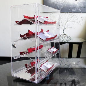 Lockable Showcase Rotating Acrylic Display with 4 Removable Shelves