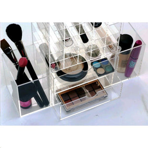 Ikee Design® Premium White Acrylic Multi-functional Lipstick Tower Makeup Organizer
