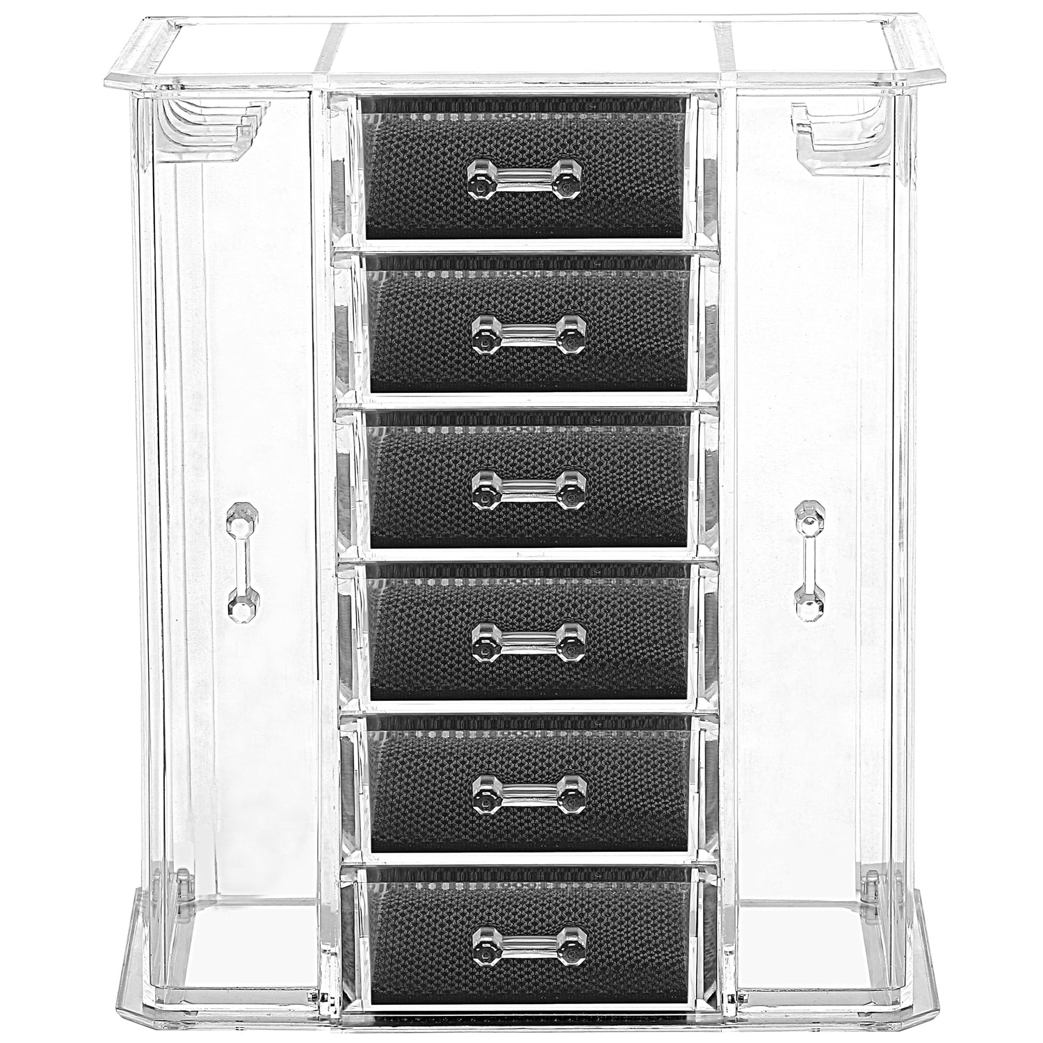 Acrylic Jewelry Box with 5 Drawers, Clear Earring Storage Organizer