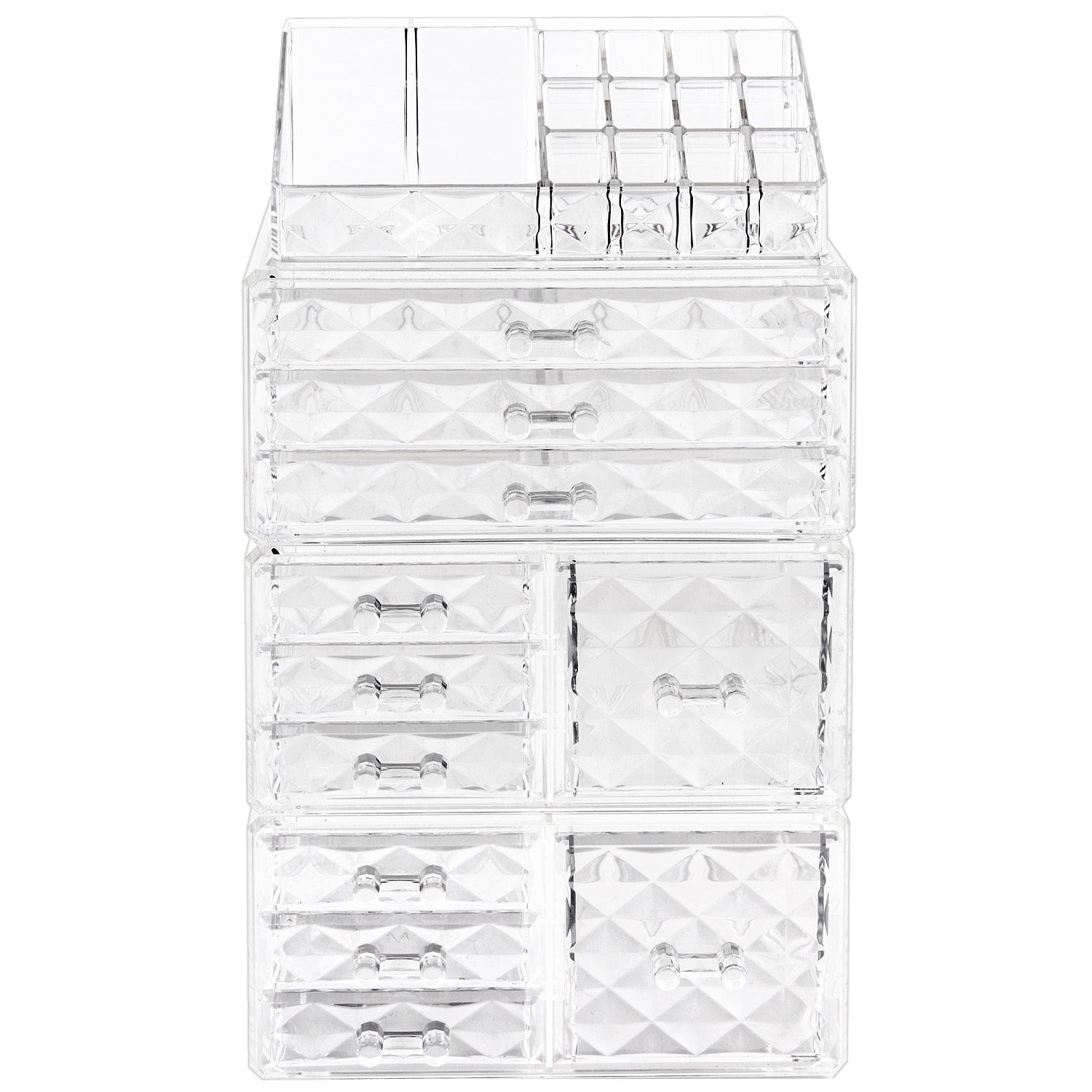 Ikee Design 4 PCS Cosmetic Makeup and Jewelry Storage Display Case Set