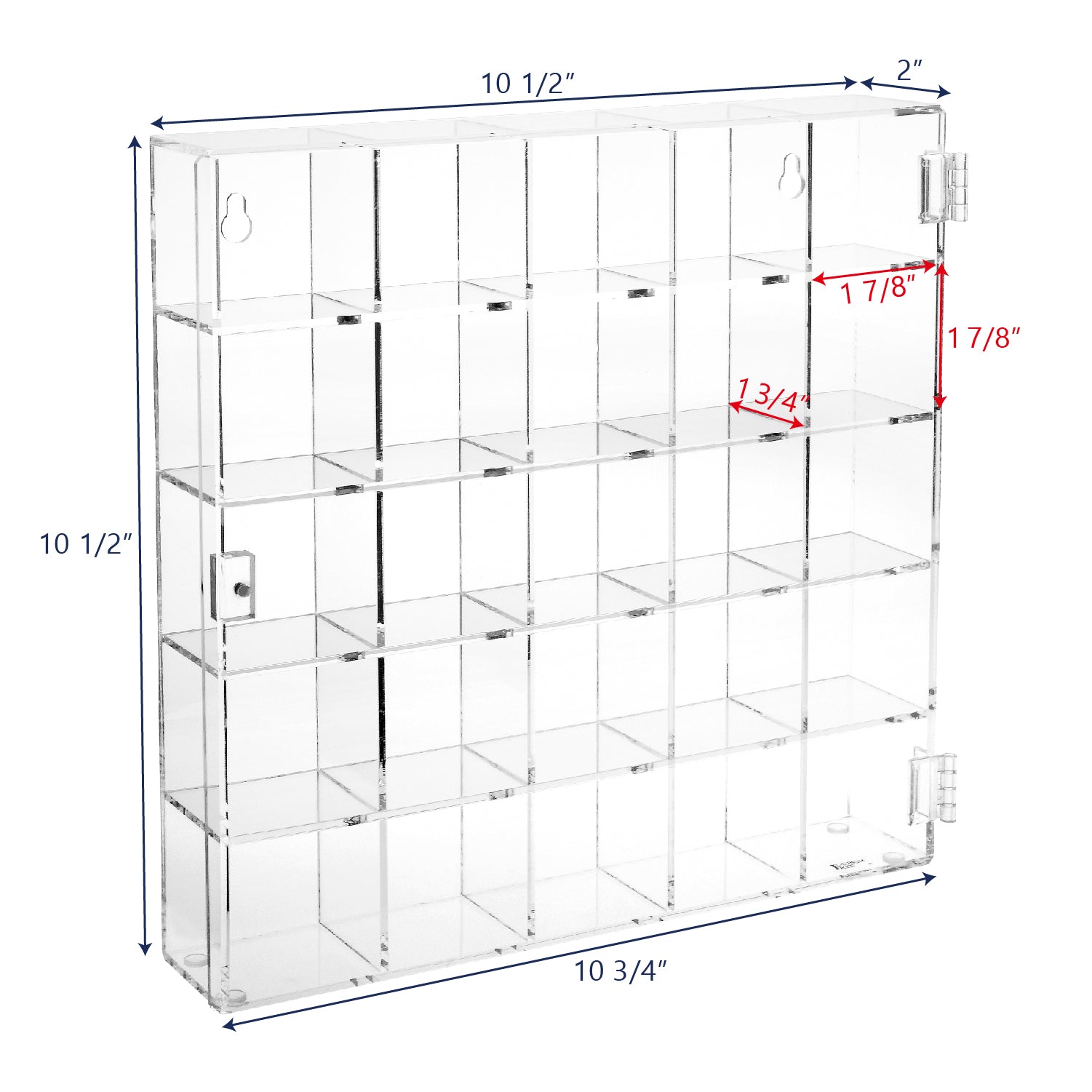 Ikee Design® Mountable 25 Compartments Display Case Cabinet Stand