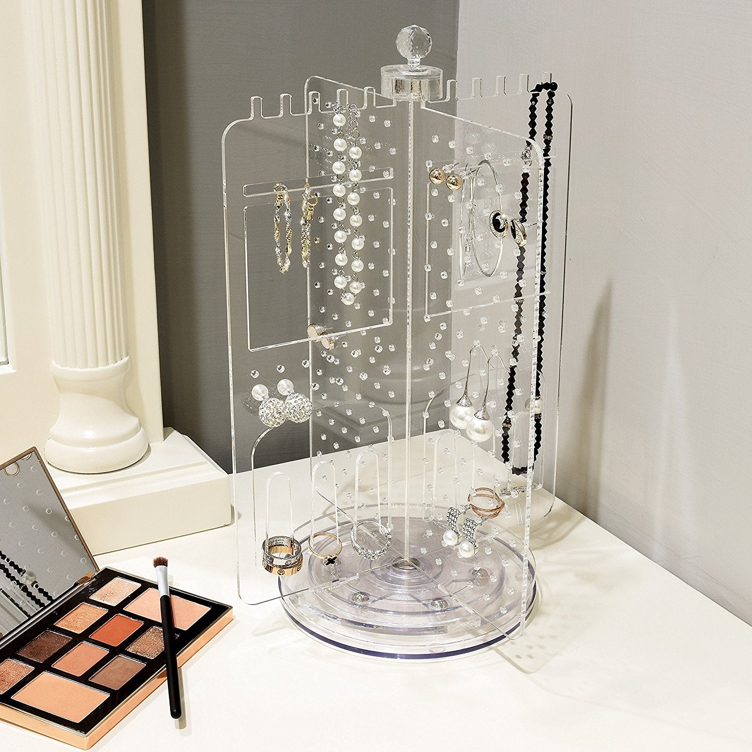 Jewelry Stand Display Necklace Holder T Bar Metal Plated Table Top Jewelry  Storage Tower For Hanging Pendant Earrings Bracelet Ring Accessories -  Walmart.com