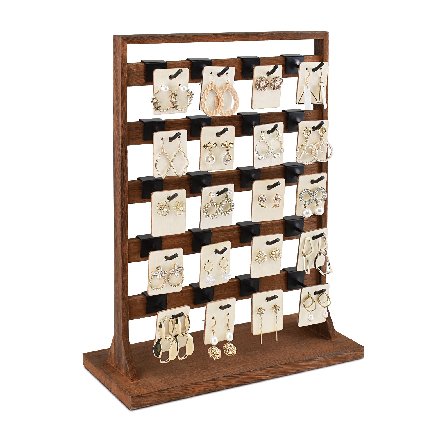 Ikee Design® Wooden jewelry rack with 20 hooks