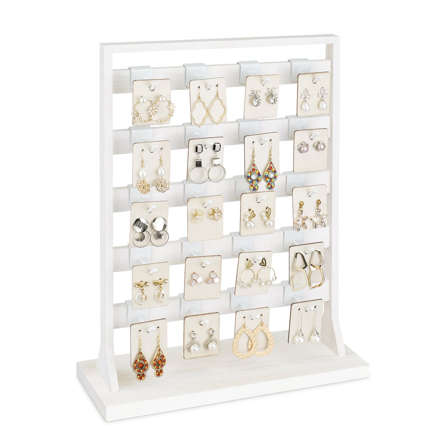 Ikee Design® Wooden jewelry rack with 20 hooks