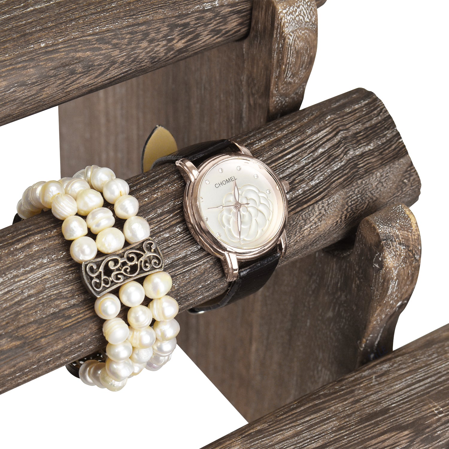 Ikee Design® Antique Wooden 4 Tier Bar Bracelet bangle holder Display