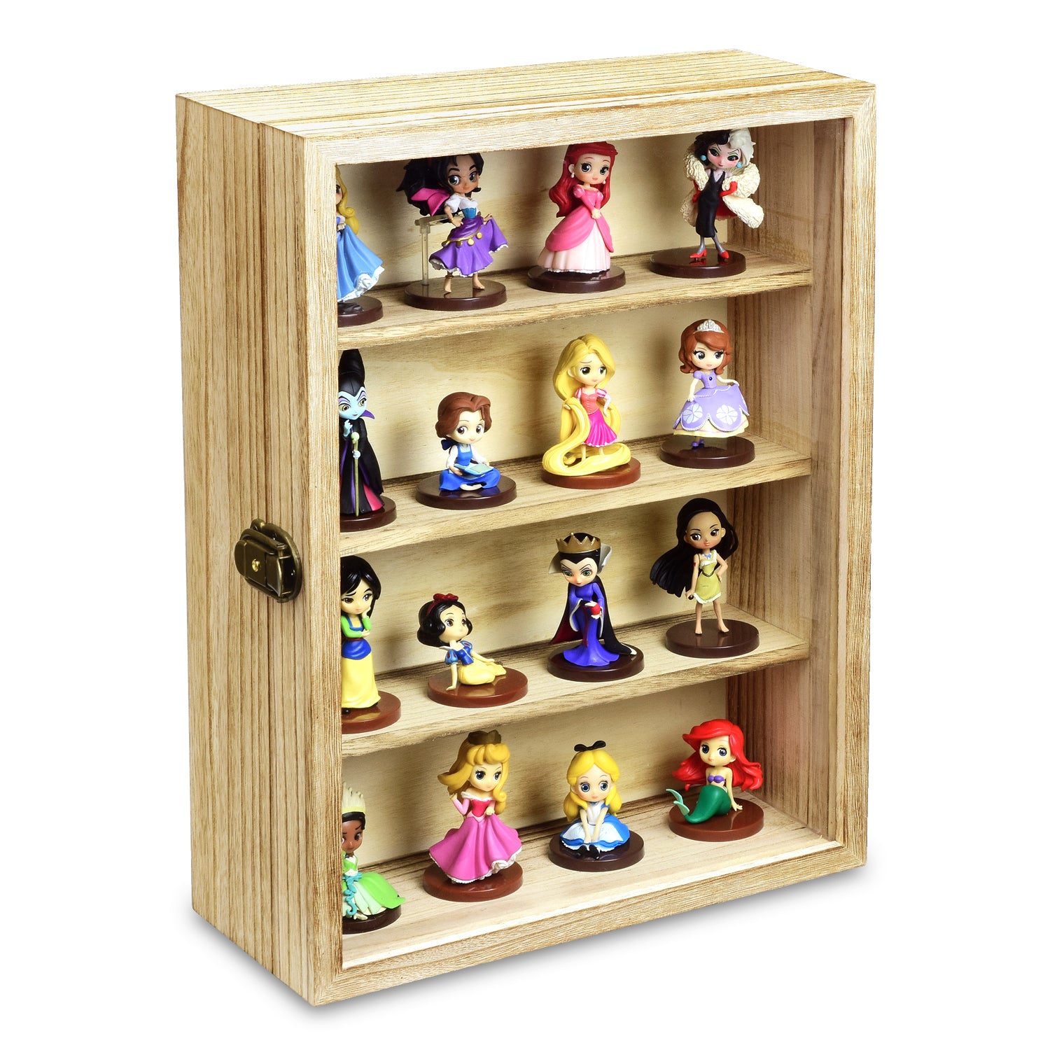 Wall Mounted Collectible Display Case with a Lock and Key