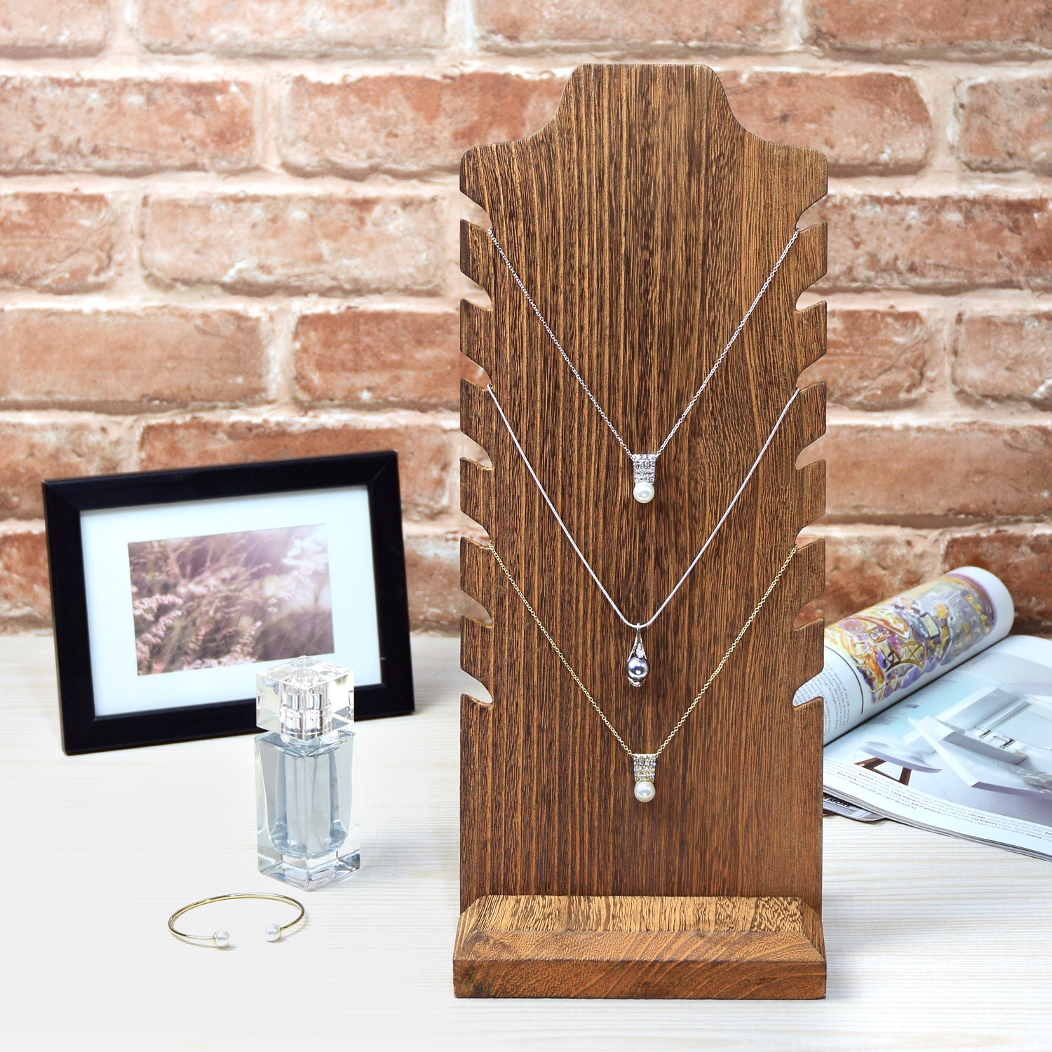 Ikee Design® Wooden Freestanding Jewelry display Holder